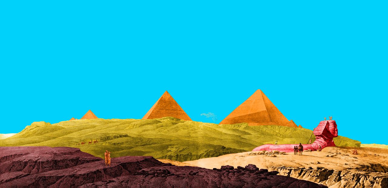 Colour banner image of the Great Sphinx during the Napoleonic-era excavations, created for TheGreatSphinxofGiza.com.